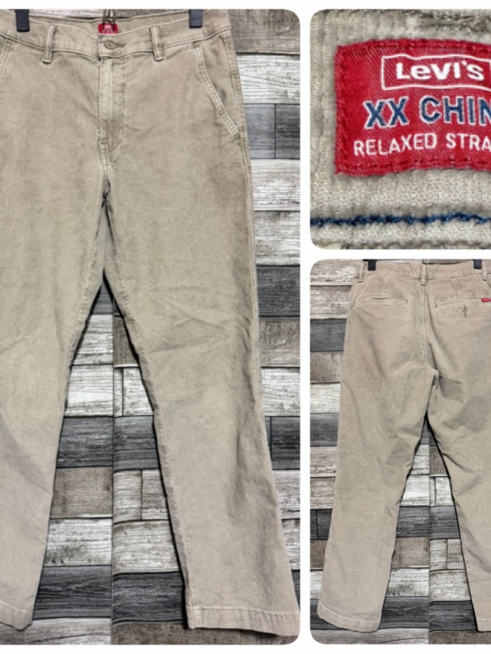 Levi’s XX Chino Relaxed Straight Corduroy Pants Men’s 30x30 Beige